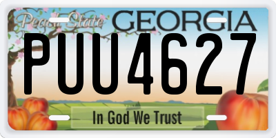 GA license plate PUU4627