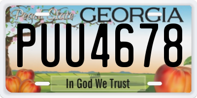 GA license plate PUU4678