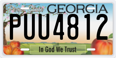 GA license plate PUU4812
