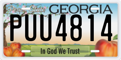 GA license plate PUU4814