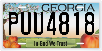 GA license plate PUU4818