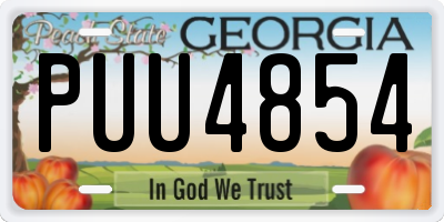 GA license plate PUU4854