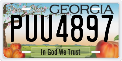 GA license plate PUU4897