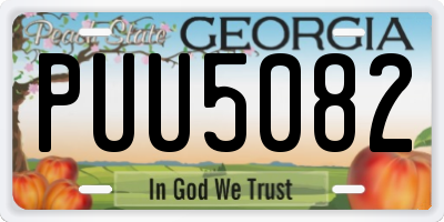 GA license plate PUU5082