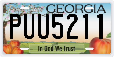 GA license plate PUU5211