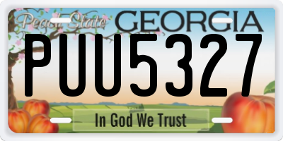 GA license plate PUU5327