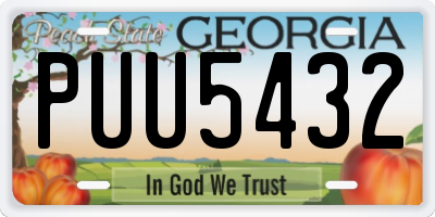 GA license plate PUU5432