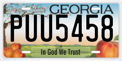 GA license plate PUU5458