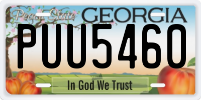 GA license plate PUU5460