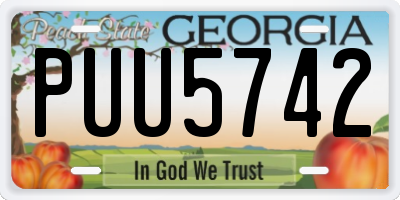 GA license plate PUU5742