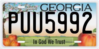 GA license plate PUU5992