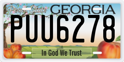 GA license plate PUU6278