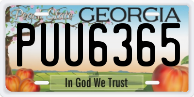 GA license plate PUU6365