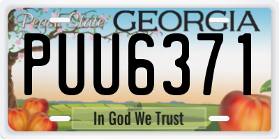 GA license plate PUU6371