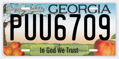 GA license plate PUU6709