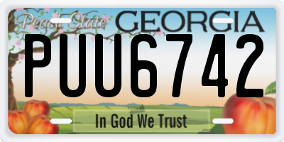 GA license plate PUU6742