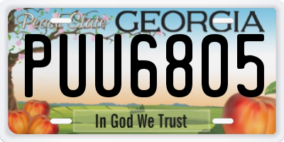 GA license plate PUU6805