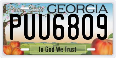 GA license plate PUU6809