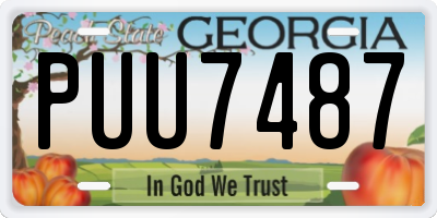 GA license plate PUU7487