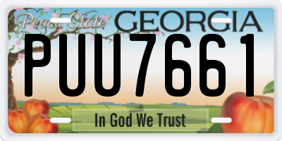 GA license plate PUU7661