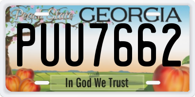 GA license plate PUU7662