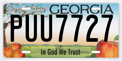 GA license plate PUU7727