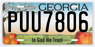 GA license plate PUU7806