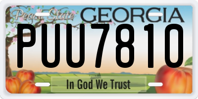 GA license plate PUU7810