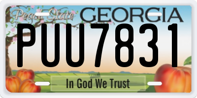 GA license plate PUU7831