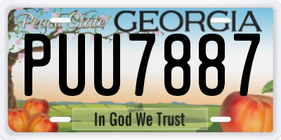 GA license plate PUU7887