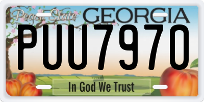 GA license plate PUU7970
