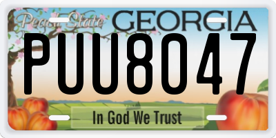 GA license plate PUU8047