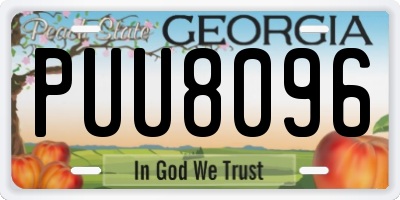 GA license plate PUU8096