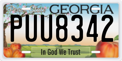 GA license plate PUU8342