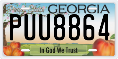 GA license plate PUU8864