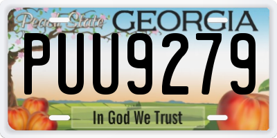 GA license plate PUU9279
