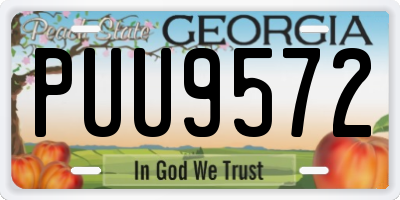 GA license plate PUU9572