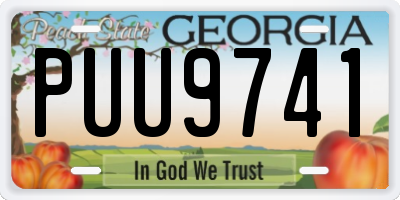 GA license plate PUU9741