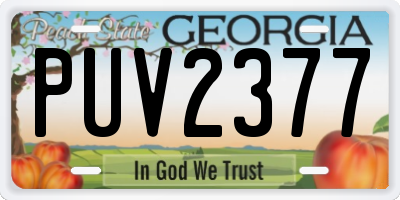 GA license plate PUV2377