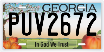 GA license plate PUV2672