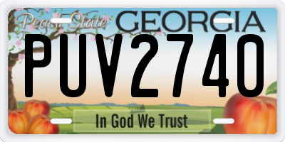 GA license plate PUV2740