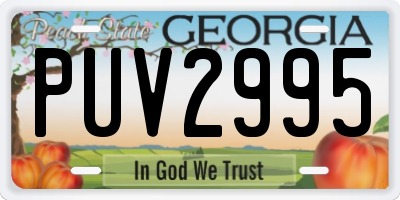 GA license plate PUV2995