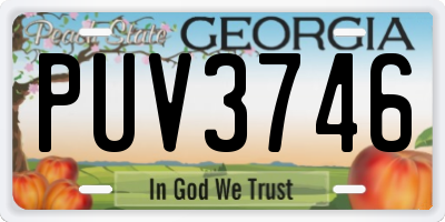 GA license plate PUV3746