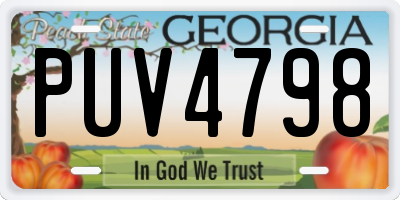 GA license plate PUV4798