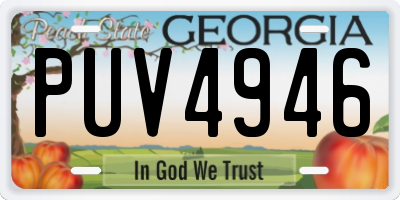 GA license plate PUV4946