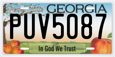 GA license plate PUV5087
