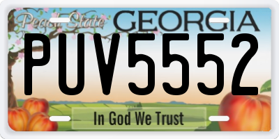 GA license plate PUV5552