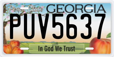 GA license plate PUV5637