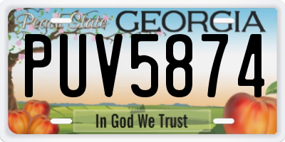 GA license plate PUV5874
