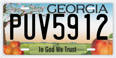 GA license plate PUV5912